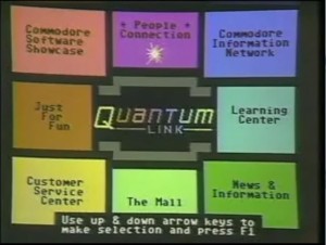 QuantumLink's point-and-click main menu.